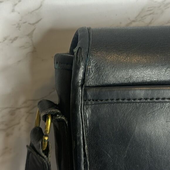 Coach Vintage 90's Black Cowhide Leather Shoulder Purse Front Flap Turnlock - Picture 7 of 14